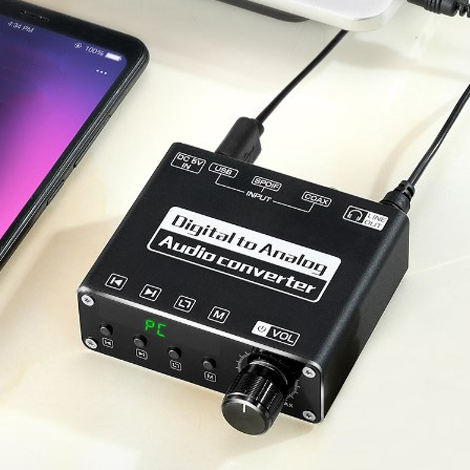 Digital To Analog Sound Converter BT 5.1 Optical To Analog Adapter For Phone
