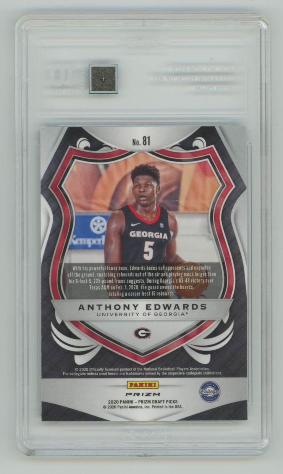 2020-21 Panini Prizm DP Green Anthony Edwards RC Tag 10 Timberwolves #81 view 2