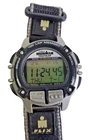 Vtg Dec 2000 Timex Ironman Triathlon 100 lap Digital Black Flix strap watch.