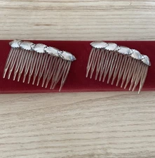 VTG Set of 2 Hair Combs STERLING SILVER 925 Navajo Native American Made