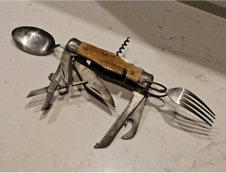 Juego de 8 cuchillos hobo vintage utilitarios plegables cuchillo de supervivencia para camping Foto 2 de 4