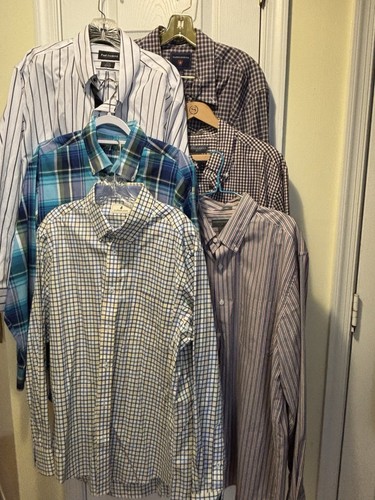 LOT 6 Shirts Men L Long Sleeve Button Up Southern Pine Frederick Flusser Saddle - Picture 1 of 22