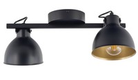 Decken Strahler Schwarz Gold Flexibel E27 Industrie Deckenleuchte Wohnzimmer