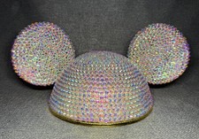 Disney Disneyland Parks Pink Gold Jeweled Mickey Mouse Ears Hat Adult Size: 56cm