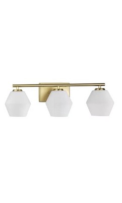 Progress Lighting Copeland 24 in. 3-Light Brushed Gold Vanity Light Opal Glass