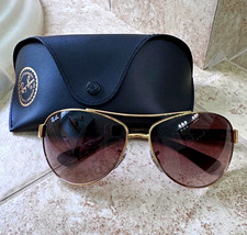 Ray-Ban RB3386 Aviator Sunglasses Gold Metal Frame Brown Gradient Lenses 130mm