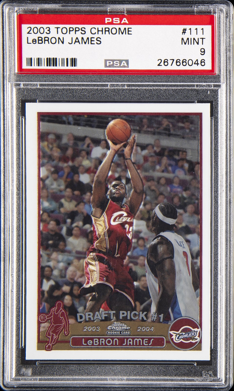 2003 TOPPS CHROME #111 LEBRON JAMES ROOKIE RC PSA 9