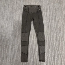 FP Movement Catch Me If You Can Leggings Gray Ankle Boho Buttons Women’s Sz XS