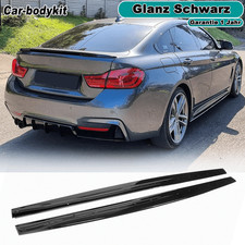 Seitenschweller Schweller Ansatz Passend für BMW 4er F32 F33 F36 glanz schwarz
