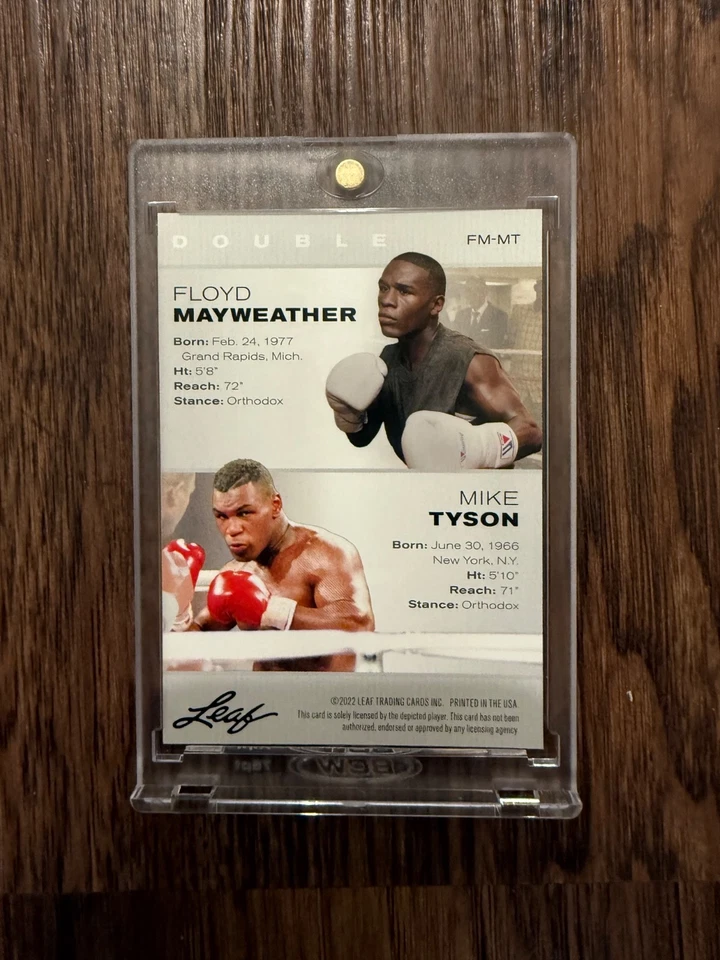 2022 Leaf- Mike Tyson / Floyd Mayweather- Auto Autograph - Image 2 of 2