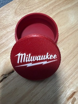 Milwaukee Container 3.2'' x 1.6''   Threaded Screw & Parts Storage Box 3D Printed