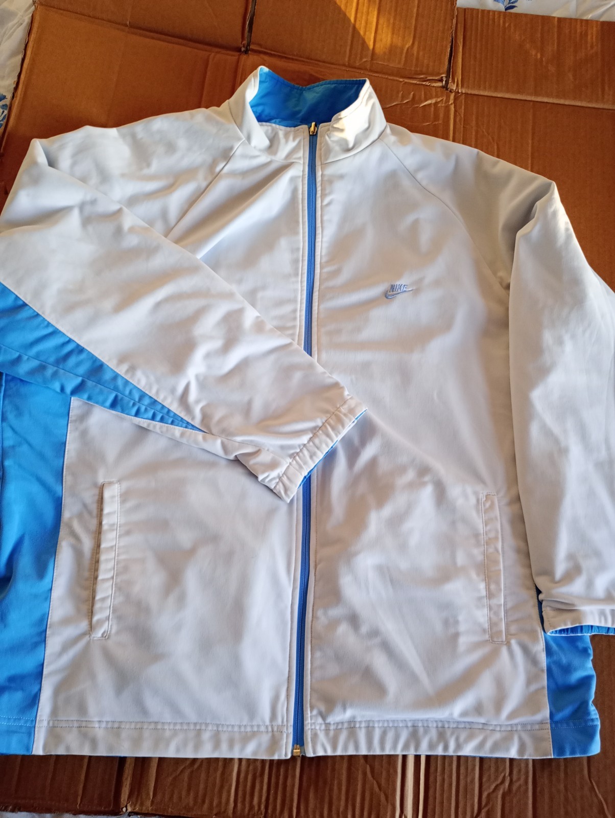 SACAI X NIKE Giacca Nike reversibile taglia XL blu bianca full zip uomo manica lunga