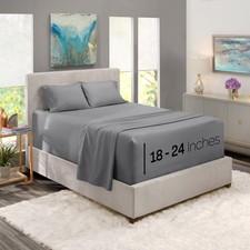 Nestl King Size Sheet Set Deep Pocket 18-24", Microfiber, 4 Piece, Wrinkle-Free