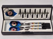 Dart World 20 Gr.  Chrome Jewel Soft Tip Darts set with extra tips and Hard Case