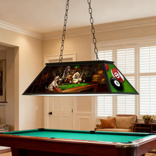 4-Light Tiffany Pool Table Lamp, 43'' Billiards Light Fixture for 7'-8' Pool Ta