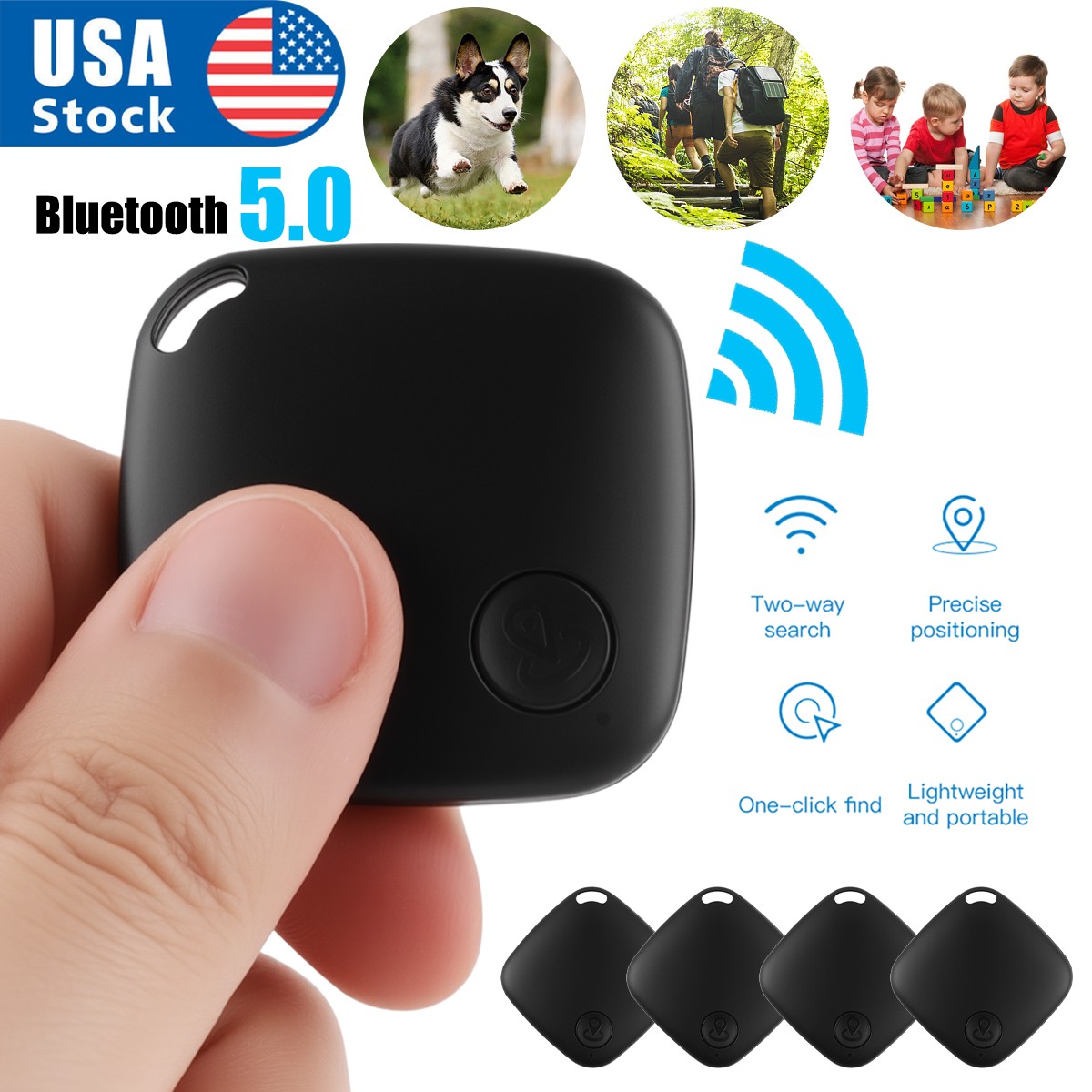 Smart Item Locator, Anti-Lost Tag w/ Buzzer & APP Alert for Keys Wallet Bag New
