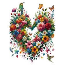 Flowers Heart with Birds Butterflies Special Shape Diamond Painting Kits for ...