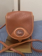 Vtg Dooney  Bourke All Weather British Tan Mini Saddle Bag Crossbody Belt Bag