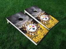 VINYL WRAPS Cornhole Board DECALS Pittsburgh Steelers 01 Burgh Bag Game Stickers
