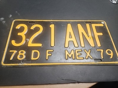 1978-79 Destrito Federal Mexico Metal Vintage License Plate * Standard ...
