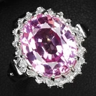 Estate Barbie Pink Sapphire 7.05Ct 925 Sterling Silver White Gold Rings Size 7.5