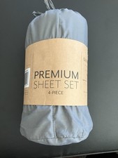 Premium 4 Piece Ultra Soft Bed Sheet Set Gray Queen Hypoallergenic    
