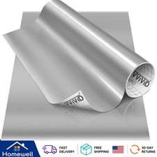 12" x 7ft Silver Metallic Gloss Vinyl - Waterproof  Durable Adhesive