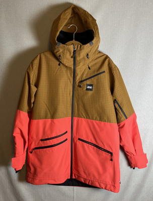 Picture Organic Insulated Ski Snow Jacket Womens Size XL Brown Blaze Orange EUC