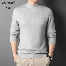 2025 Brand New Men's Cashmere Sweater Half Turtleneck Men Sweaters Knit