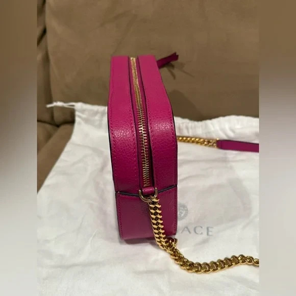 versace calfskin virtus camera bag pink thumbnail 5