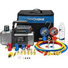 A2l Ac Vacuum Pump Kit 3.5cfm Hvac Manifold Gauge Set 14 Hp R454b R32 R1234yf A2l Ac Vacuum Pump Kit 3.5cfm Hvac Manifold Gauge Set 14 Hp R454b R32 R1234yf
