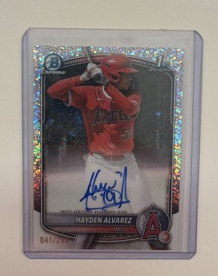*10x* Hayden Alvarez 2025 Bowman SPECKLE /299 REFRACTOR AUTO 1ST #CPA-HA