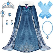 Prinzessin Kostüm Schneekönigin Zauberstab Schneeflocke Kleid