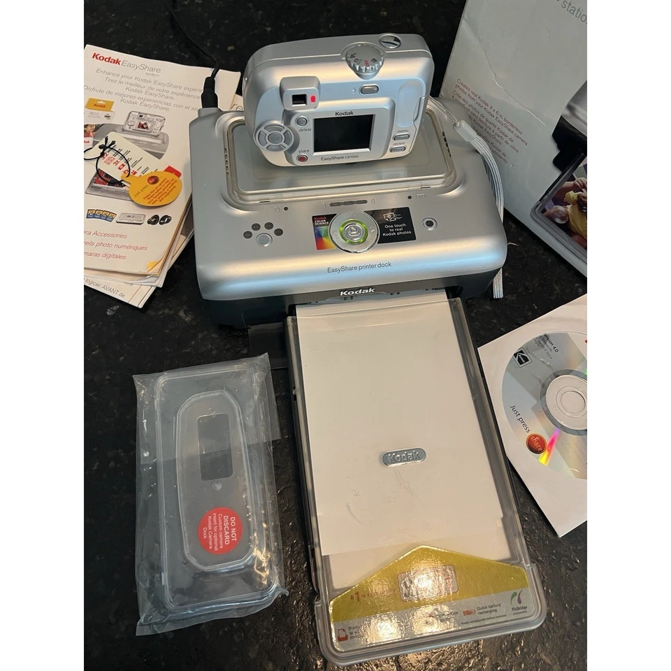 Kodak EasyShare Printer Dock Easy Share Cx 7300 Camera Cords Manual Paper Bundle - Image 2 of 4