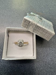 14K Yellow Gold/Plat Lab Grown Engagement Ring Size 5; Approx .90 CTW LAB 💎