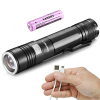 Vansky® Mini Torch Usb Rechargeable Flashlight, 900 Lumen Cree Xpe2 R5 Led Vansky® Mini Torch Usb Rechargeable Flashlight, 900 Lumen Cree Xpe2 R5 Led