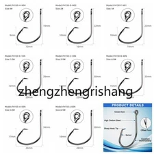 100Pcs Offset Sport Circle Hook High Carbon Steel Silver Octopus Fishing Hooks