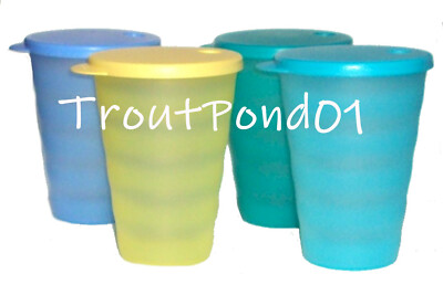 Tupperware Impressions Tumblers 16 oz DripLess Straw Seal Set 4 Colors Tumbler