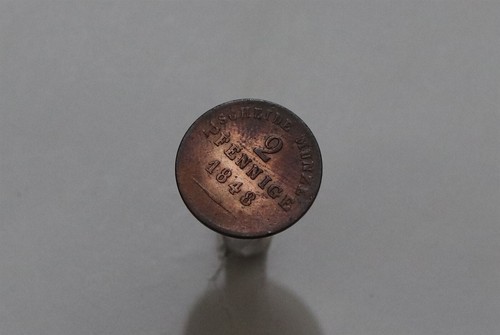 🧭 🇩🇪 GERMANY BIRKENFELD 2 PFENNIG 1848 SHARP DETAILS B66 #619 - Picture 3 of 3