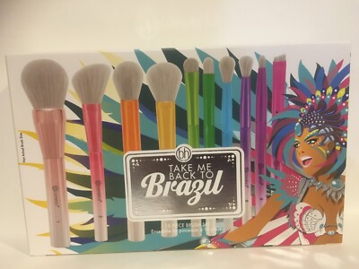 BH Cosmetics TAKE ME BACK TO BRAZIL 10 Piece Brush Set NIB