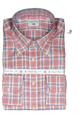 Emanuel Berg SOR SÖR Tr-Trento-1 Herren Hemd Langarm 15 3/4 40cm rot kariert NEU
