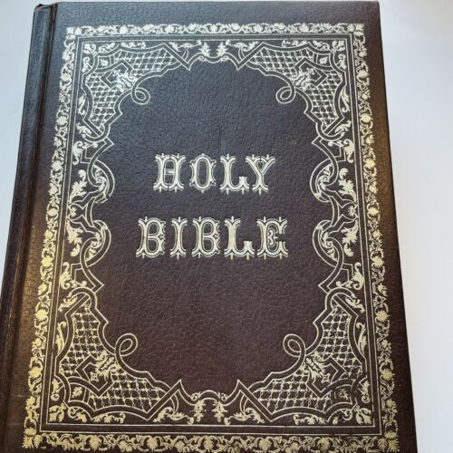 Sainte Bible dossier de famille et référence bibliothèque, édition autel familial, lettre rouge - Photo 1 sur 24