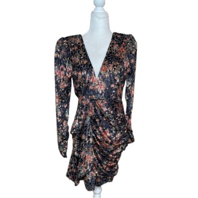 SEEK The Label Long Sleeve Draped Ruched Backless Dress, Medium | eBay