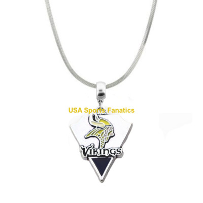 Minnesota Vikings Team Logo Necklace On 925 Sterling Silver Snake Chain 4 Sizes