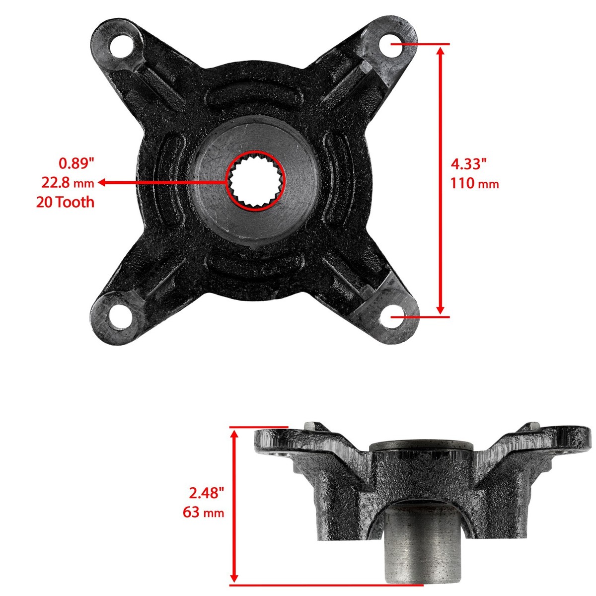 Front R Brake Caliper & Disc w/ Hub For Polaris Sportsman