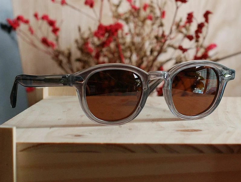 Винтажные коричневые поляризованные солнцезащитные очки Джонни Депп серые ацетатные очки UV400 большой - Изображение 4 из 4