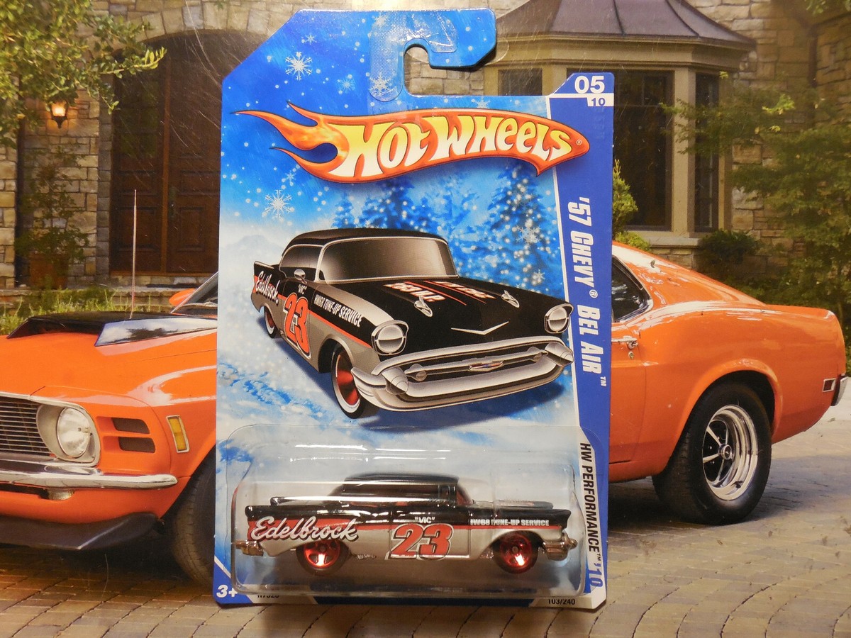 Hot Wheels Performance '57 Chevy Bel Air Edelbrock snowflake card exclusive  VHTF