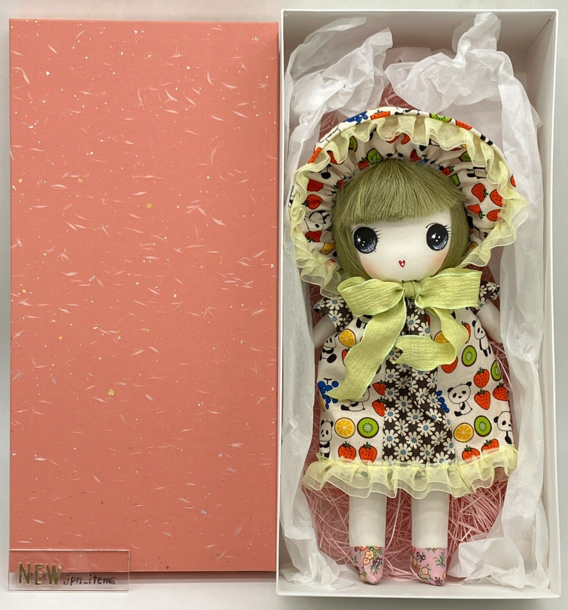 Handmade Japan Plush Cotton Bunka Doll Japanese Retro Style Green