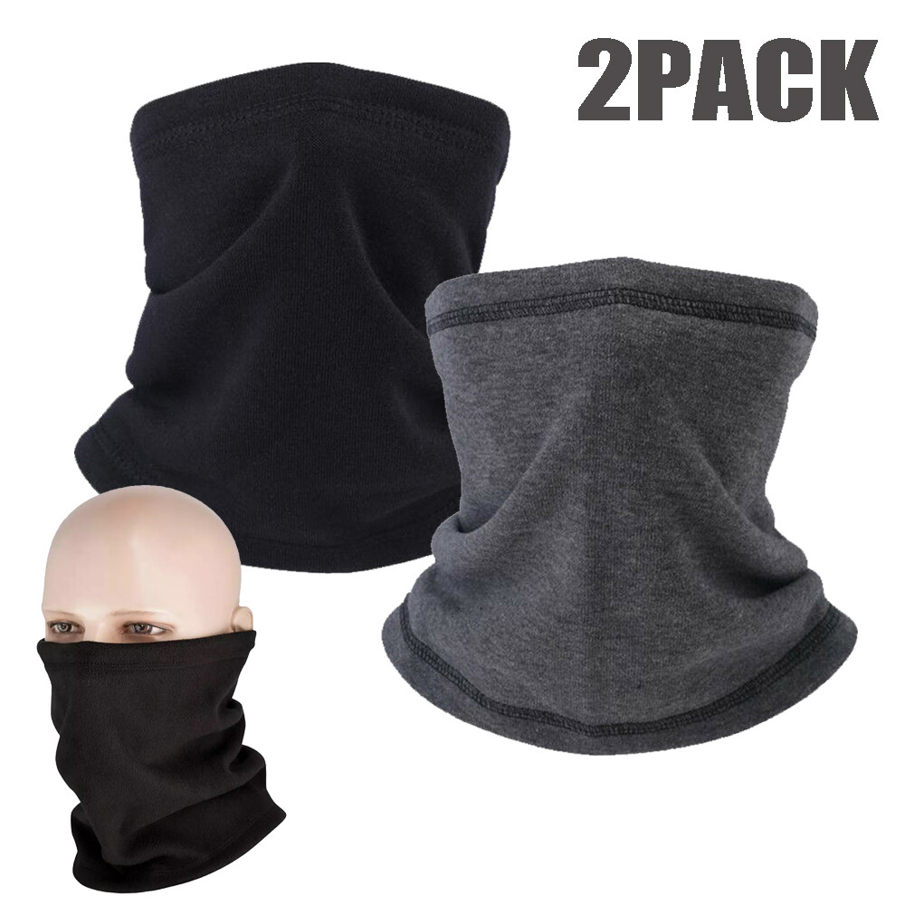 2PACK Winter Fleece Neck Warmer Gaiter for Skiing & Cold Weather Face Protection