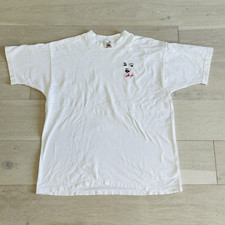 Vintage Marilyn Monroe T-Shirt Embroidered Face Signature Red Lips White Men XL